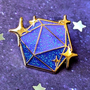 D20 Dungeons and Dragons Hard Enamel Pin DnD Pathfinder TTRPG