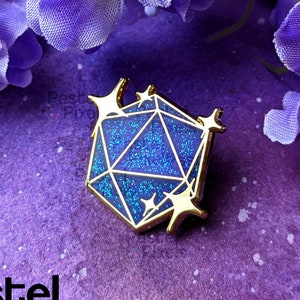 D20 Dungeons and Dragons Hard Enamel Pin DnD Pathfinder TTRPG