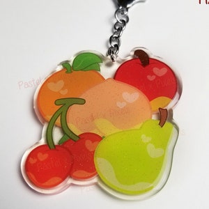 CLEARANCE - ACNH Fruit Glitter Epoxy Acrylic 3 Inch Charm - Last Chance