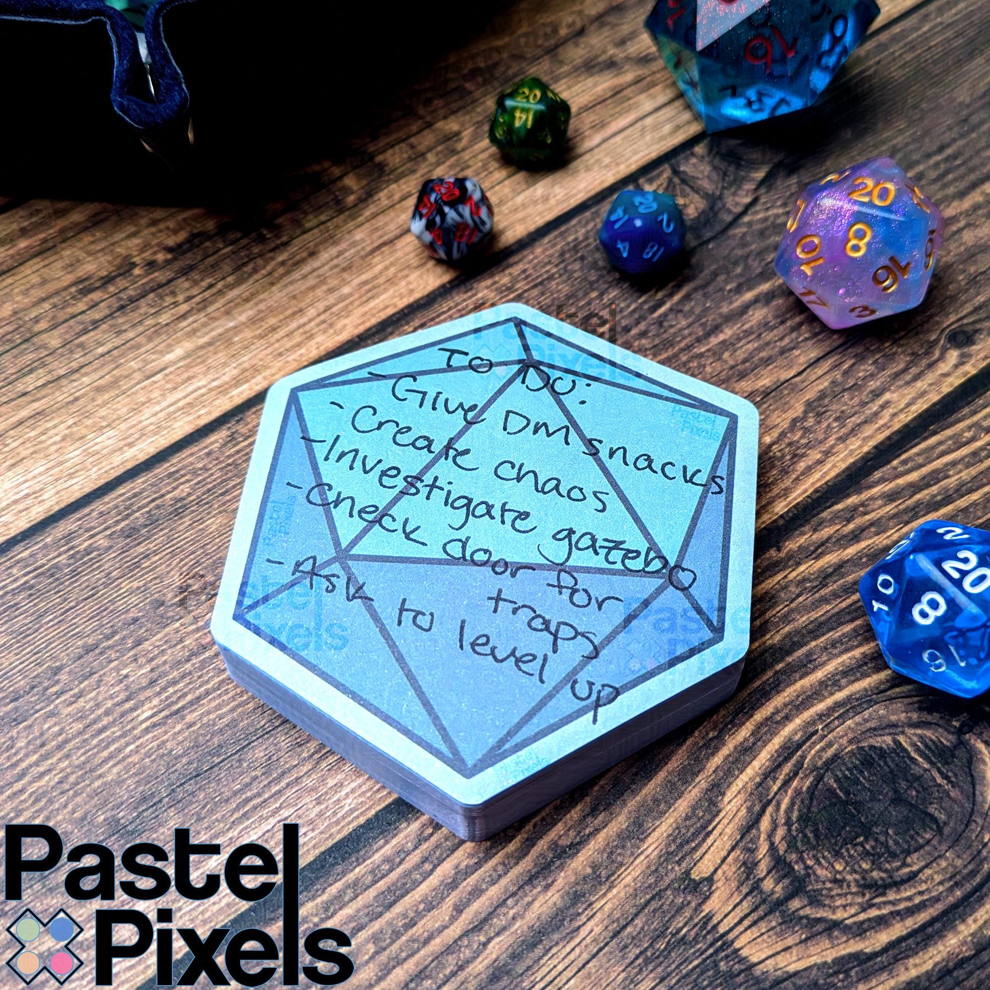 D20 Sticky Note Notepad Dnd Stationary TTRPG Dice - Etsy