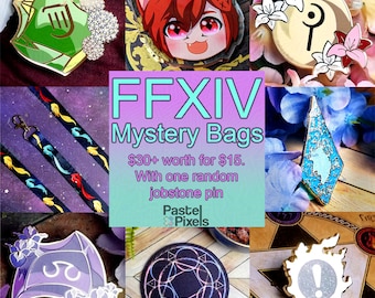 FFXIV Mystery Goodie Bag: Job Stone Pin, Keychains & More