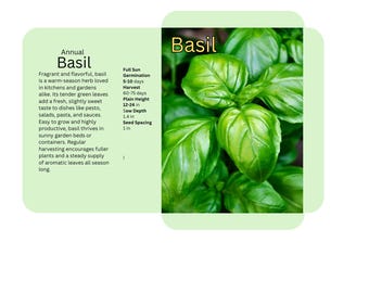 Printable Herb Seed Packet Templates, Vegetable Garden Envelopes (PDF Download)