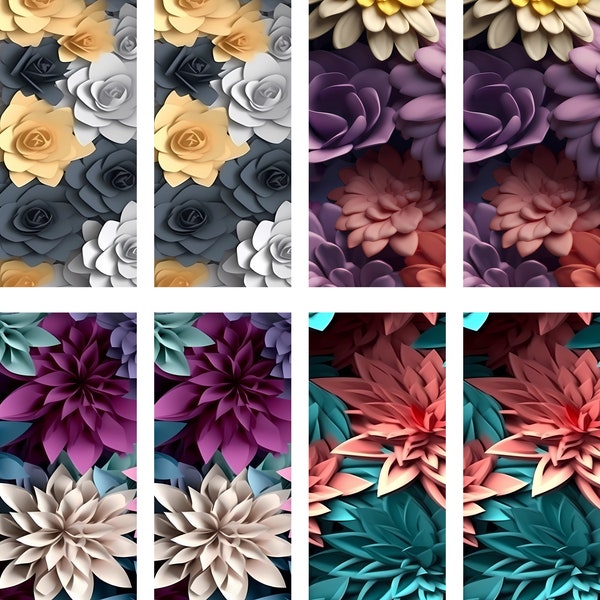 3D Flower Bookmarks | Ready to Press Heat Transfer | 4 Double Sided Bookmark Transfers