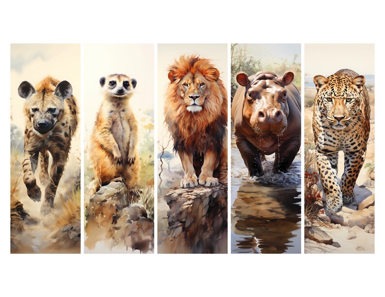 20 Jungle Animals Printable Bookmarks Kids Bookmarks Animal Bookmarks ...