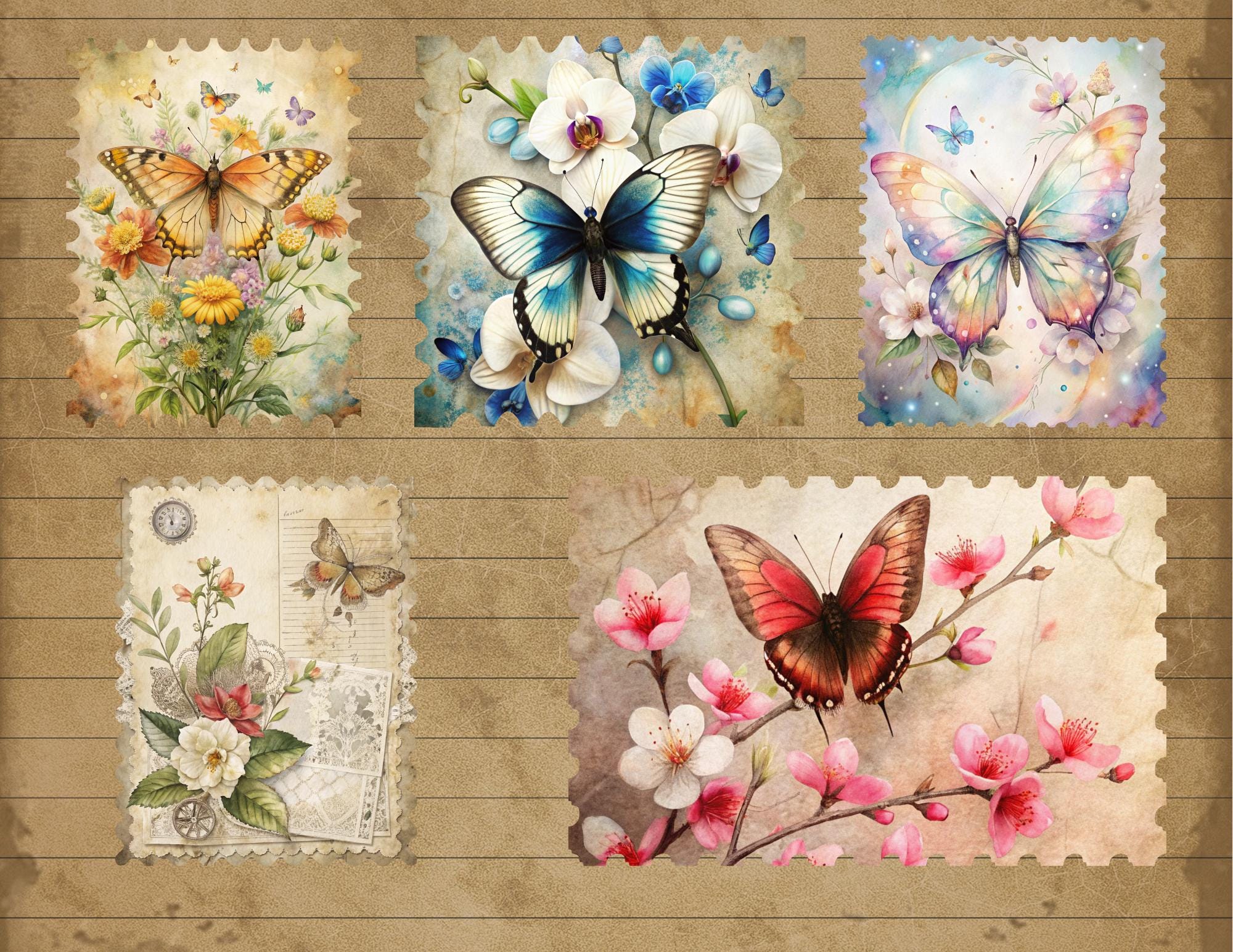 Butterfly Junk Journal Kit: Vintage Printable Scrapbook (PDF Download ...