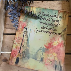 Tu Me Manques / Tu Me Faltas / Letrero de Metal / 8 X 10 / Producto Terminado