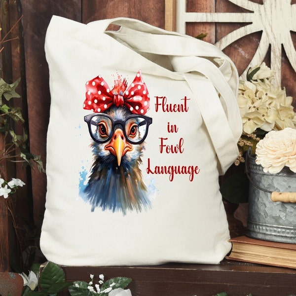Chicken | Chicken Fluent in Fowl Language | Funny Chicken With Bow | Mug | Tee Shirt | Sublimation Printing SVG/PNG/Cricut/Silouette