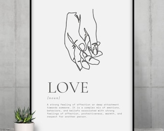 Love Definition Printable Art, Love Definition Sign, Home Wall Art, Romantic Décor, Love Printable Poster