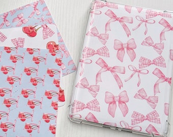 Coquette Bows and Cherries Kindle Inserts, Cardstock Kindle Decal, Kindle Accessory, Bookish Merch, Cute Gift for Book Lover, Tablet Insert