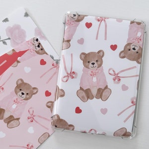 Coquette Teddy Bear Kindle Inserts, Cardstock Kindle Decal, Kindle Accessory, Bookish Merch, Cute Gift for Book Lover, Tablet Insert