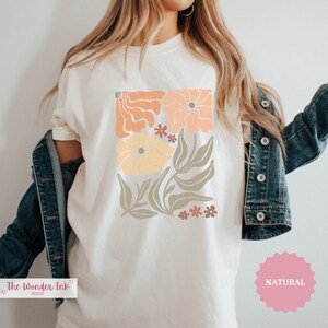Boho Blumen Shirt, Wildblumen Shirt, Blumen Print Shirt, Boho Wildblumen T-Shirt, Jugendstil Art Deco Shirt, Blumen-Liebhaber Grafik T-Shirt