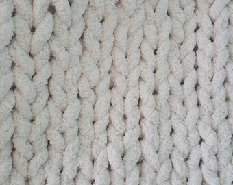 Knit chunky blanket throw afghan