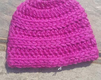 Mujeres / Adolescente Rosa Crochet / Tejido ajustado Gorro