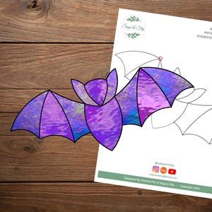 Stained Glass Pattern - Bat - Beginner Friendly - Digital Download - PDF and Cricut Files