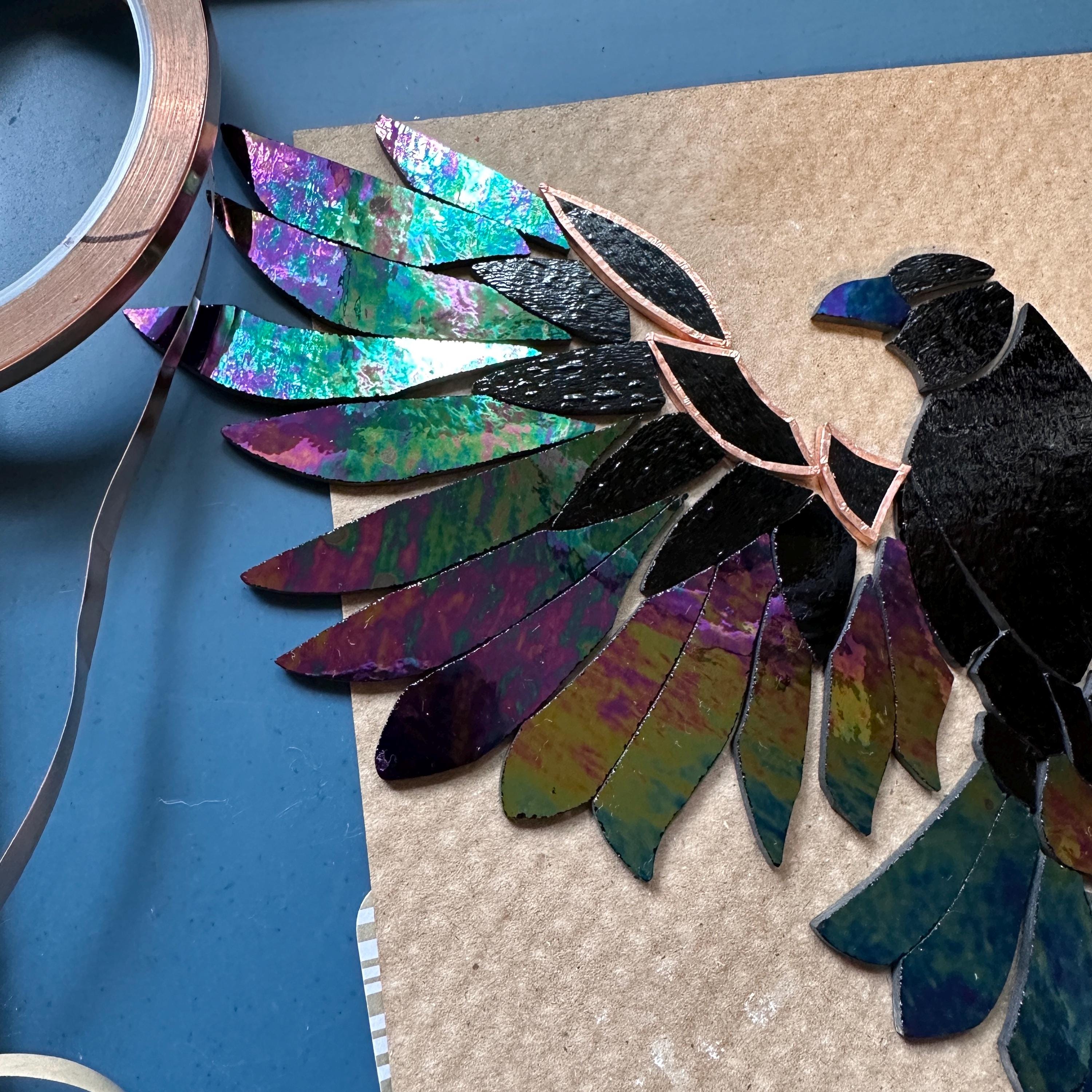 Raven Button Made to Order - Stained Glass Raven - Etsy