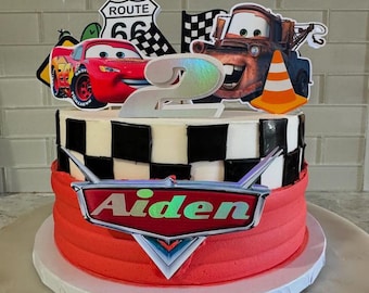 Cars inspired custom cake toppers