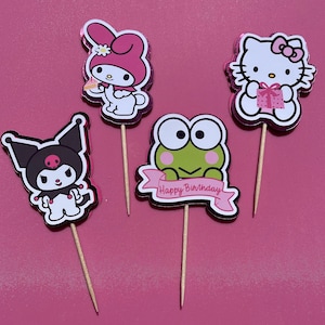 Custom Kitty and friends cupcake toppers