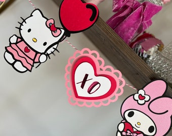 Custom Kitty and friends valentine’s banner