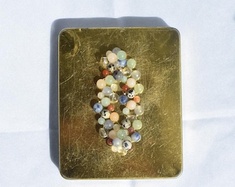 Elastic Multicolor Gemstone Bracelet - pearl bracelet made of gemstone | VRNQ