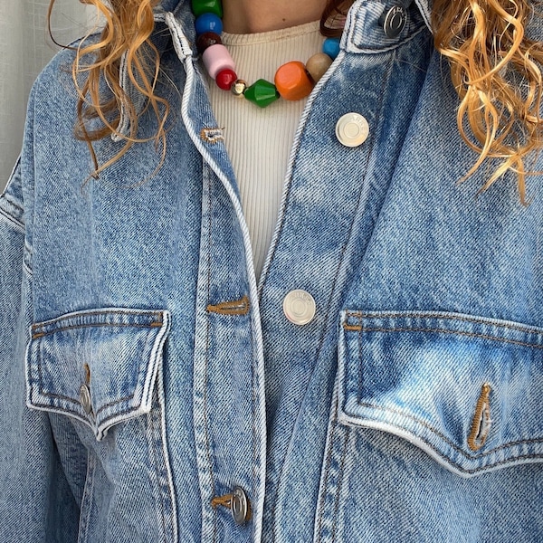 Handmade necklace with colorful wooden beads | VRNQ