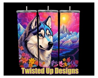 Cosmic Siberian Husky Tumbler Design