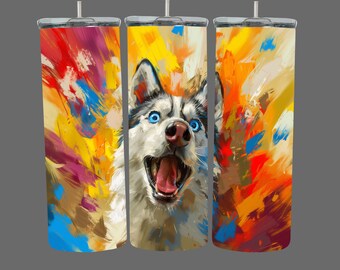 Oil Painting of a Siberian Husky,Sizable,Vibrant super high quality JPG, PNG, SVG