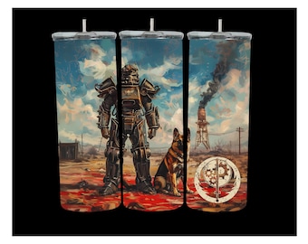 wasteland Brotherhood with Dogmeat, perfect for tumblers, shirts, digital prints and more, Digital Art Vibrant high quality