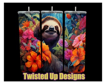 Tropical Sloth Vibrant super high quality Tumbler Design