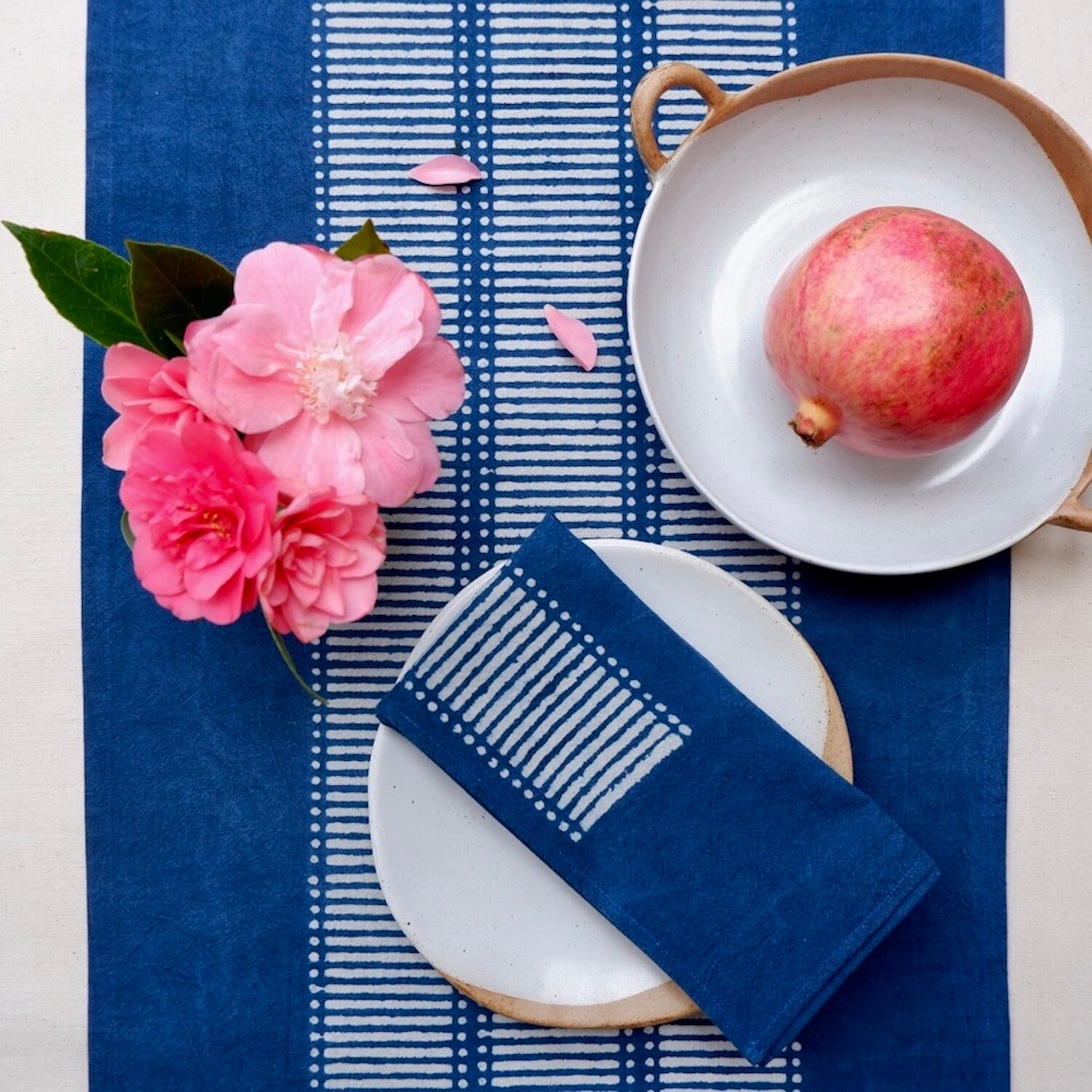 Matchstick Indigo Cotton Table Runner Block Print Runner Etsy UK
