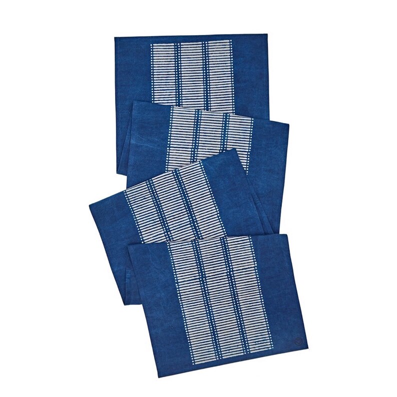 Matchstick Indigo Cotton Table Runner Block Print Runner Etsy