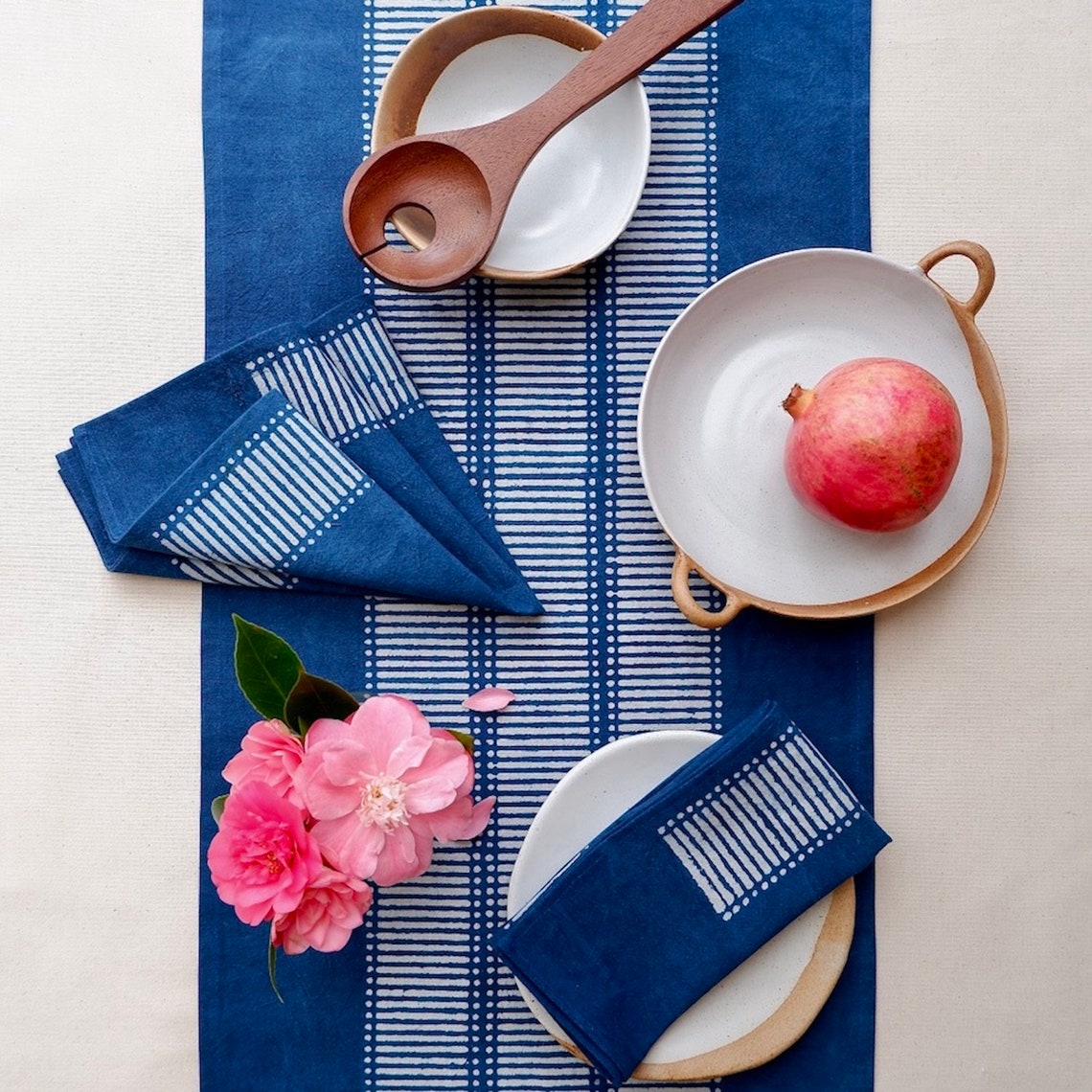 Matchstick napkins Block print napkins Indigo napkins Etsy