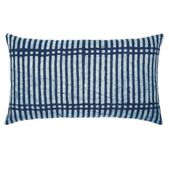 Block print cushion cover Linen cushion block printed linen pillow cover