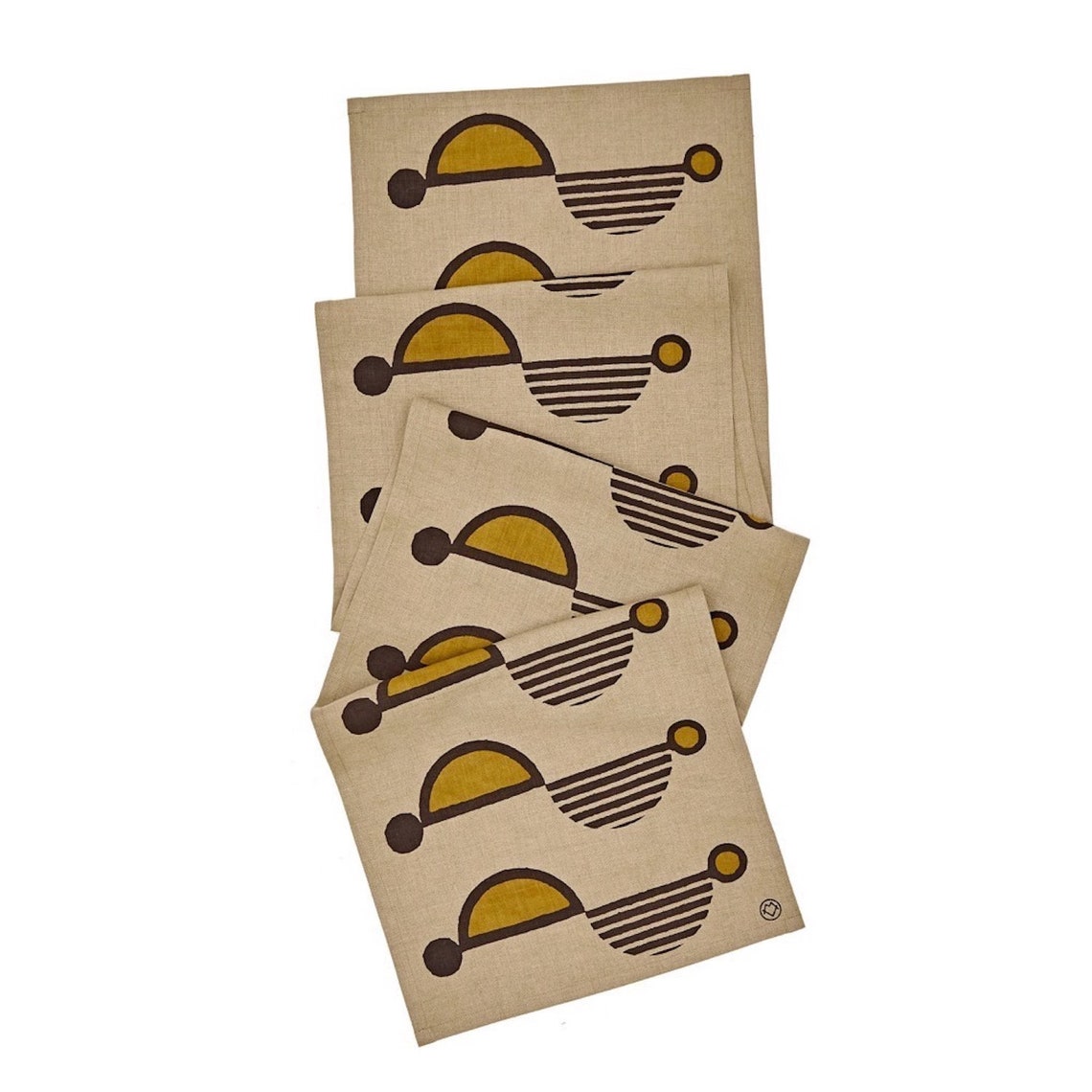 Memphis Linen Runner Block Print Runner Natural Dye Runner Etsy