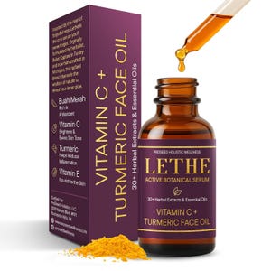 Lethe Active Botanical Serum, Vitamin C Turmeric Face Oil, 30+ Botanicals
