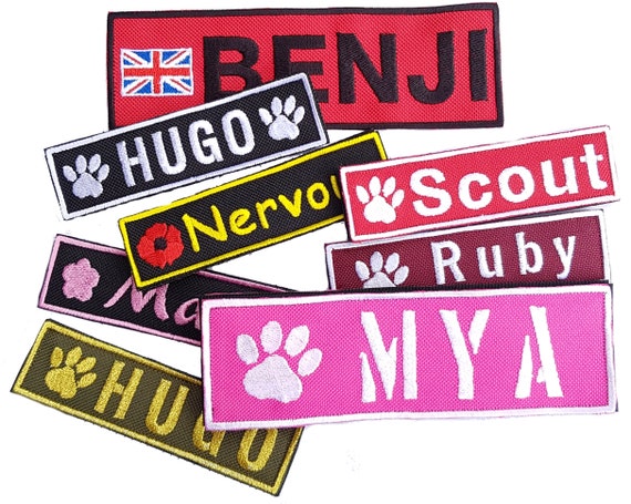 Two Personalised Belababy Dog Harness Patch Name Embroidered Corduroy Patches Fastener Hook Embroidered Dog Patch Pet Badge Custom Dog Vest Etsy UK