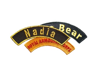 Personalized Name Embroidered Curved Patch: Iron On Applique