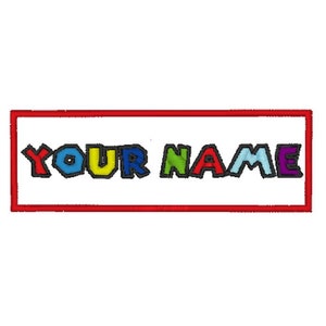 Personalised Name Embroidery Patches Iron On for Mario Costume Fancy Dress Back to School Applique Patch Uniform Name Patch Custom Name