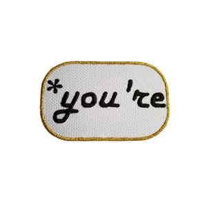 Funny Quotes Patch Embroidered Iron On You&#39;re Funny Quotes Patches for Jacket Funny Embroidery Message Iron on Applique Patches for jeans