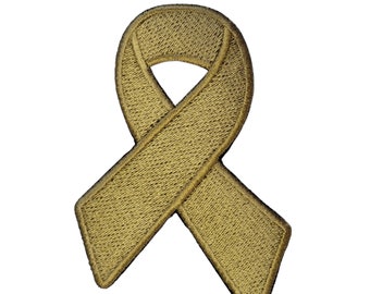 Colon Cancer Awareness Ribbon Iron-On Patch - Embroidered, Made In USA, For Clothing & Crafts