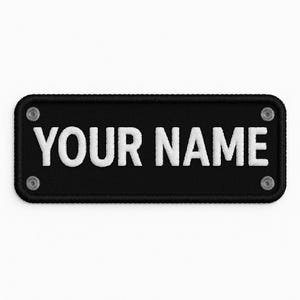 Embroidered Name Patch UK – Personalised Iron-On, Sew-On or Velcro – Custom Text Badge