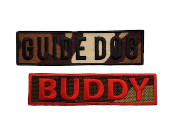 Two Personalised Dog K9 Harness Patch Name Embroidered Camouflage Patches Fastener Hook Embroidered Dog Patch Pet Badge Custom Dog Vest Name