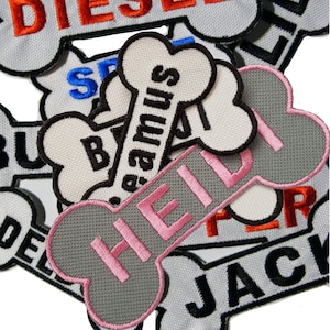 Personalized Name Embroidered Iron On Dog Patch Pet Tags Applique Custom Dog Tag Badge Customized Service Dog Patch DIY