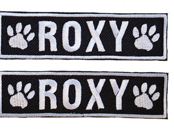 Deux patchs de harnais pour chien Belababy personnalisés nom brodé