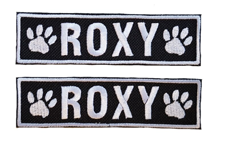 Two Personalised Dog K9 Harness Patch Name Embroidered Etsy