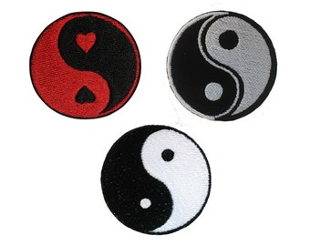 Yin Yang Patch: Embroidered Iron On Applique