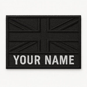 Personalized UK Flag Embroidered Name Patch: Tactical Hook Patch