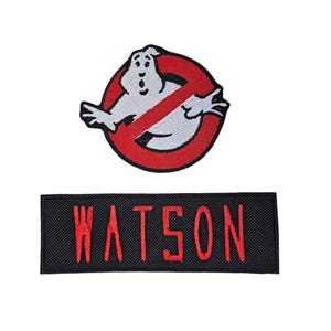 Embroider Custom Patch for Ghostbuster Costume Party Fancy Dress Iron On Personalised Name Patch Jeans Badge Denim Jacket Patch Applique