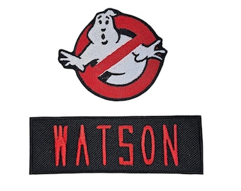 Embroider Custom Patch for Ghostbuster Costume Party Fancy Dress Iron On Personalised Name Patch Jeans Badge Denim Jacket Patch Applique