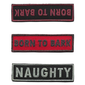 Two Personalised Dog Patch Name For K9 Harness Embroidered Reflective Patches Fastener Hook Embroidered Dog Patch Pet Badge Custom Dog Name