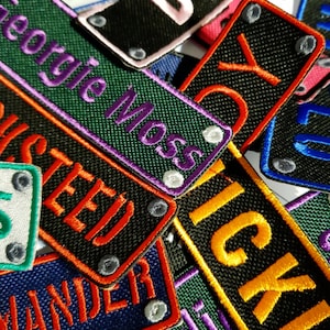 Personalized Name Embroidered Patches for Jackets Iron On Badge DIY Tag Customized Patches for Jeans Applique Biker Denim Jacket Patch